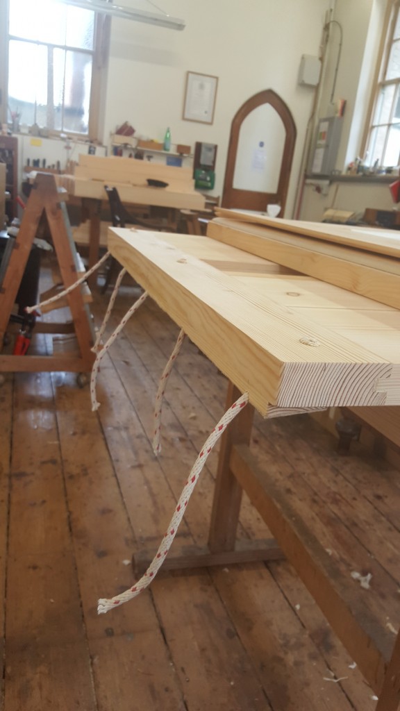 Chelsea Old Church - Bellows being given their rope hinges