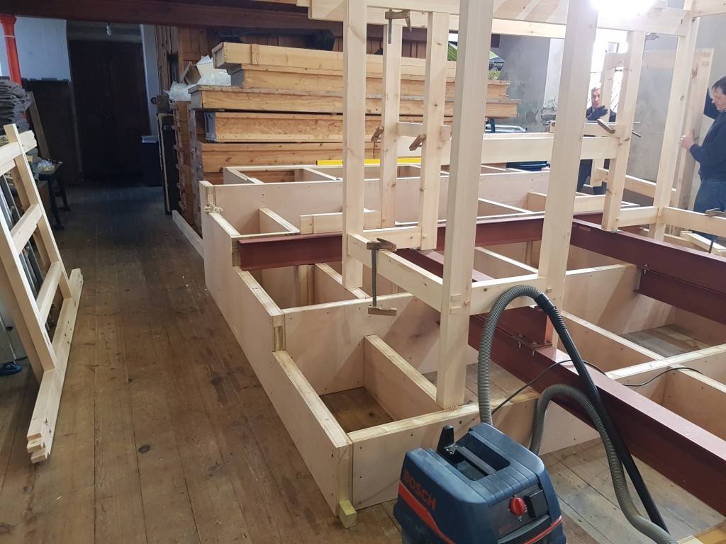 Sub structure and building frame have been put up in the workshop 1